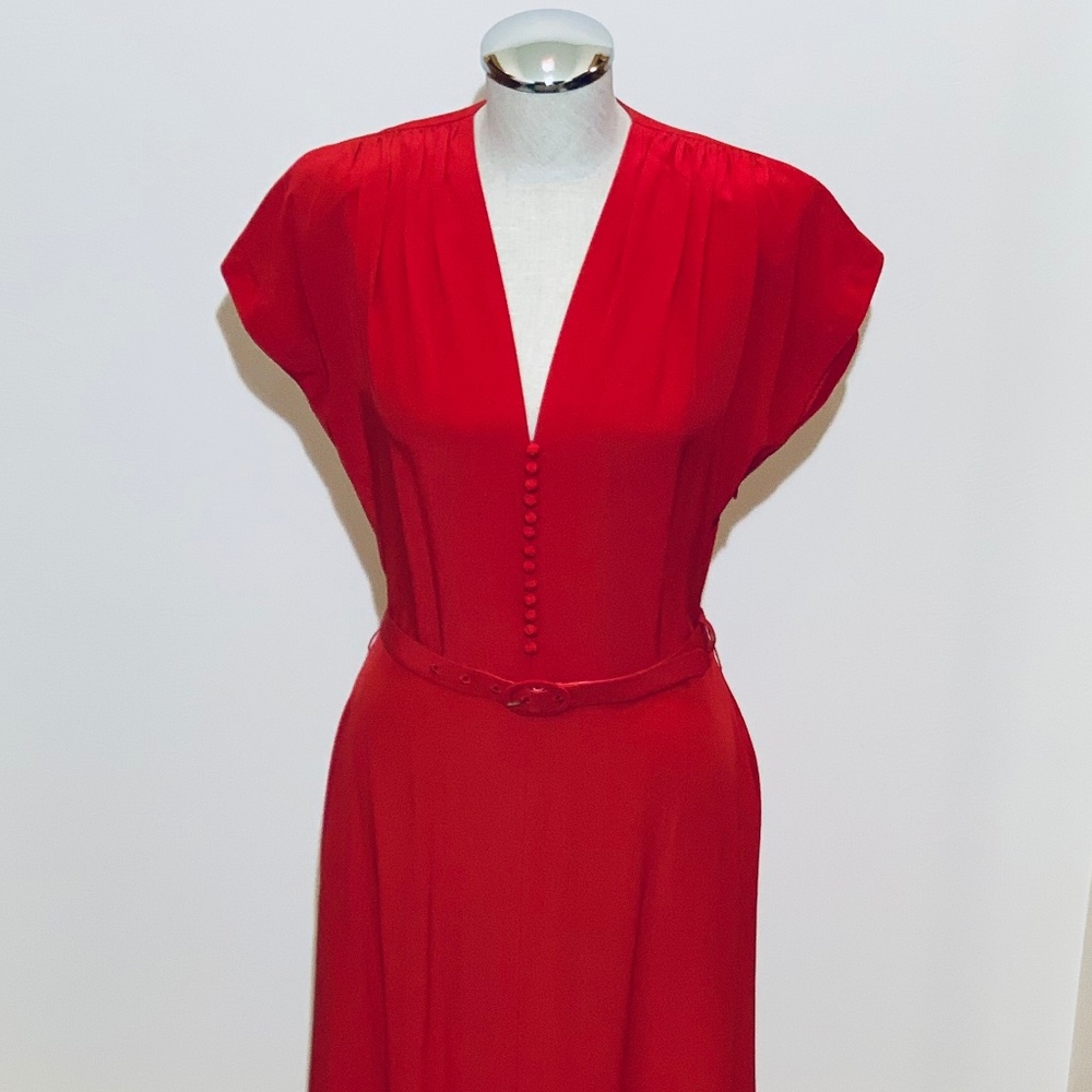 🔥NeW🔥NWOT- 100% SILK - J Peterman Retro-inspired Flutter Sleeve dress - Sz 2✨✨